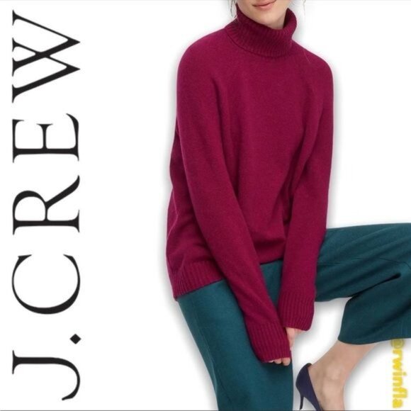 J Crew Supersoft Turtleneck Sweater Pullover Preppy Burgundy XSmall AF023 - Picture 1 of 9